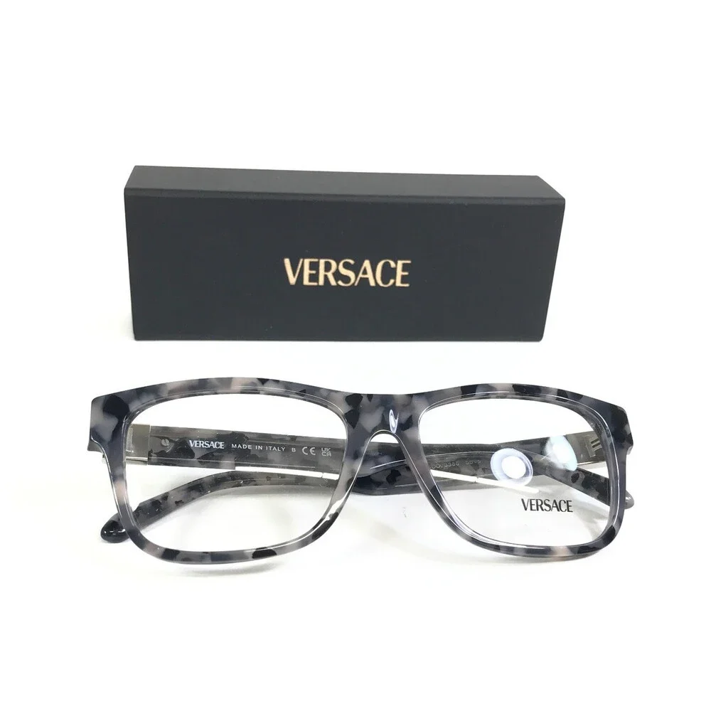 Versace Eyeglasses Frames MOD.3380 5546 Tortoise Rectangle Full Rim 56-17-145